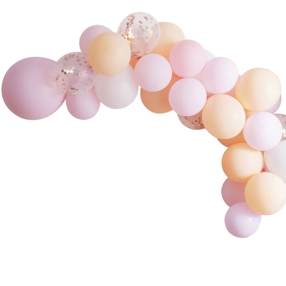 Pink Pastel Peach Balloon Arch Kit, Team Bride Balloon Arch, Hen Party, Pastel Balloon Garland, Rose Gold Confetti, Wedding Balloon Backdrop