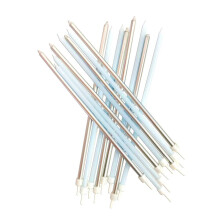 16 Long Birthday Candles, Tall Silver Blue Birthday Cake Candles, Tall Thin Cake Candles, Birthday Cake Decoration, Party Candles
