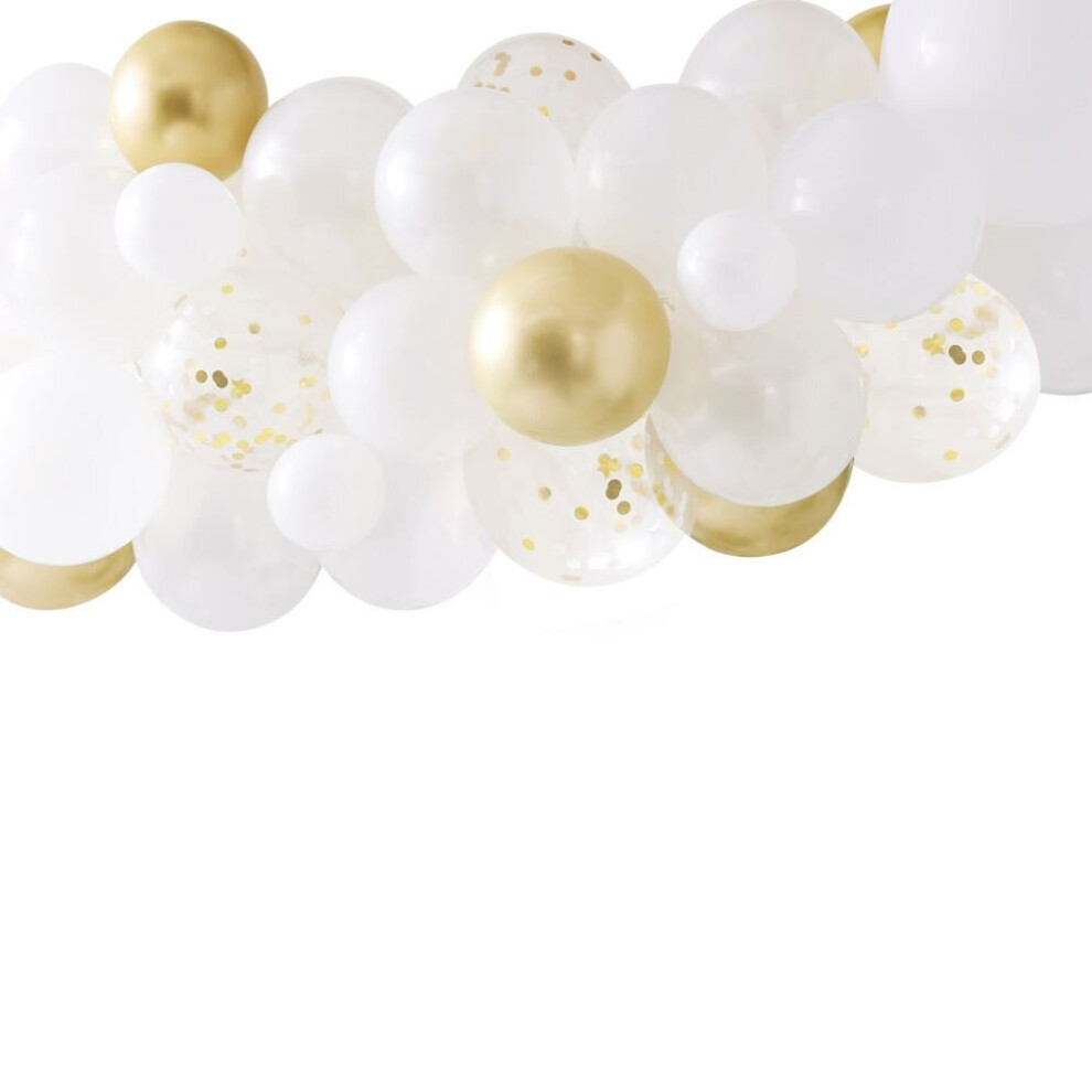 Ginger Ray Chrome Balloon Arch Garland, Photo Prop Backdrop, Wedding Balloons, Engagement Balloons, Baby Shower Confetti Balloons Gold