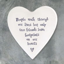 Porcelain Heart Coaster 'people Walk Through..,' Porcelain Gift, Porcelain Keepsake, Wedding Gift , Isolation Gift, Friendship Gift