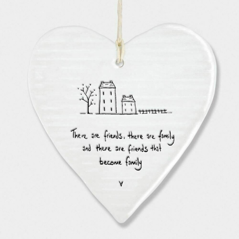 Isolation Gift Porcelain Hanging Heart, There Are Friends, There Are.., Porcelain Gift, Hanging Decoration, Wedding Gift, Porcelain Heart