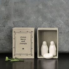 East Of India Matchbox Porcelain Nativity Ornament, Christmas Gift, Porcelain Festive Keepsake, Christmas Gift, Porcelain Gift, Home Gift