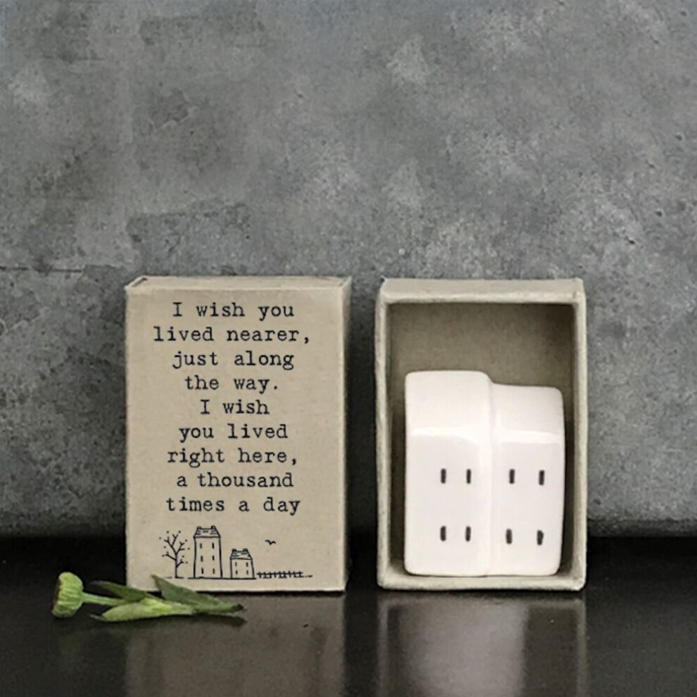 East Of India Matchbox Porcelain House Ornament, Isolation Gift, Porcelain Keepsake Gift, Birthday Gift, Porcelain Gift, Home Gift