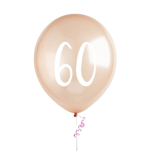 5 Rose Gold 60th Birthday Balloon, Sixtieth Birthday Balloons, Birthday Party Balloons, Birthday Party Decorations, Rose Gold Birthday