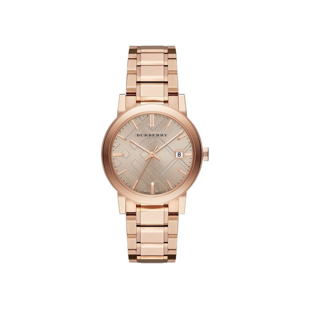 Burberry Bu9034 Rose Dial Rose Gold-Tone Ladies Watch Multicoloured