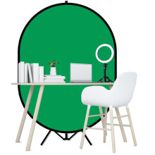 Green/Blue Pop Up Folding Background with 10 inch Ring Light