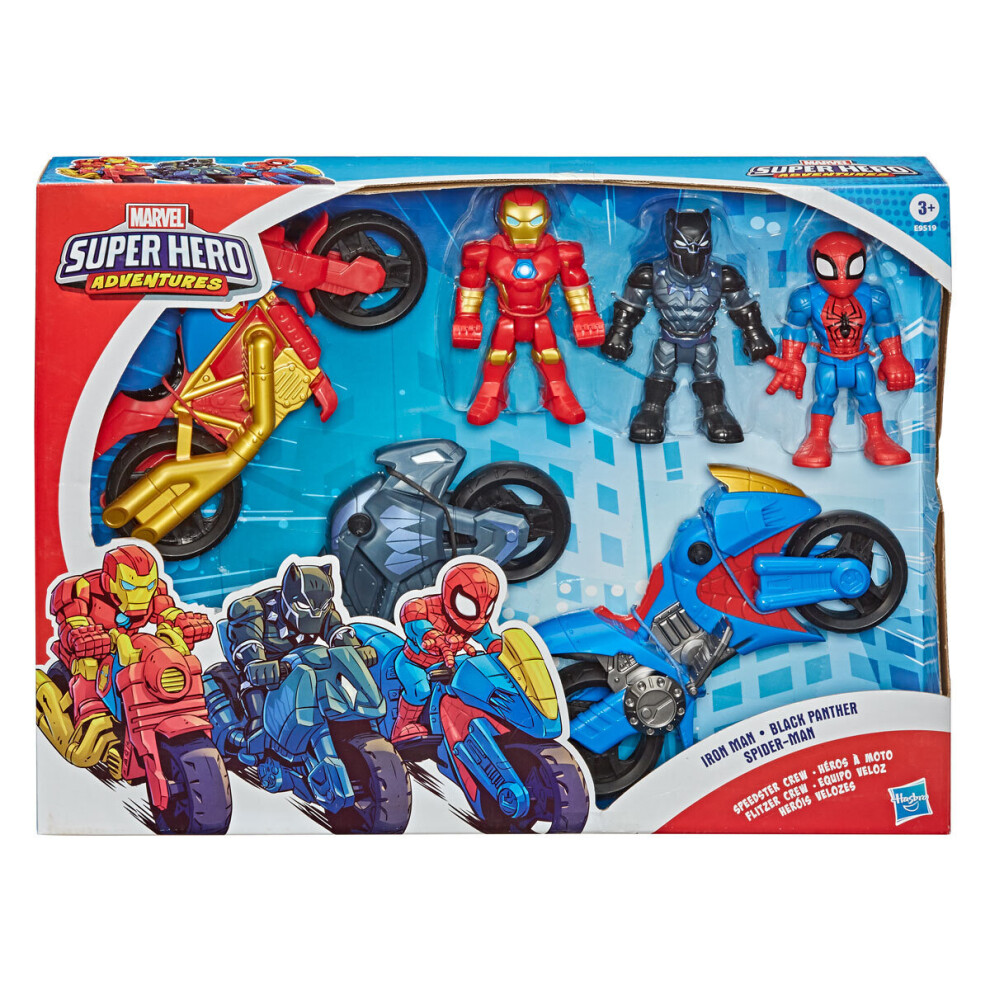 Marvel Super Hero Adventures 5 Inch Figure and Motorbike 3 Pack 