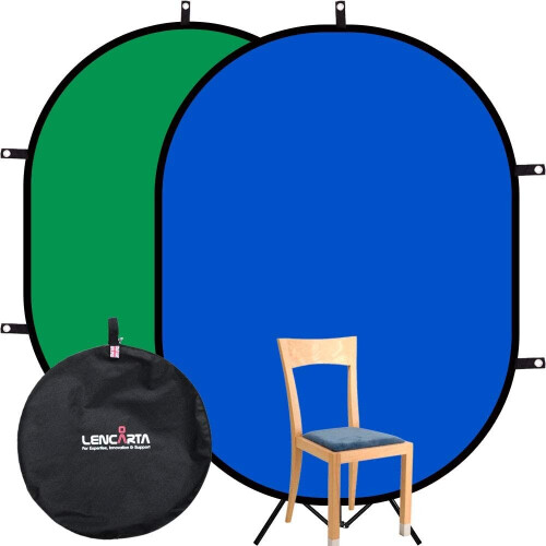Green/Blue Pop Up Folding Background with 10 inch Ring Light 2