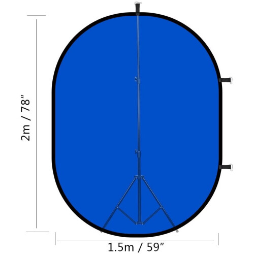 Green/Blue Pop Up Folding Background with 10 inch Ring Light 1