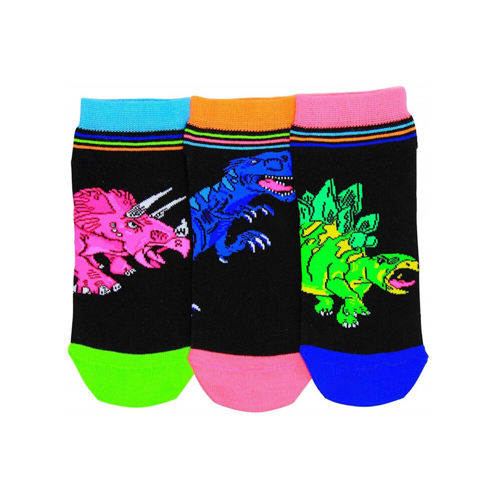 United Oddsocks 3 Multicoloured Dinosaurs Liners UK 12-5.5