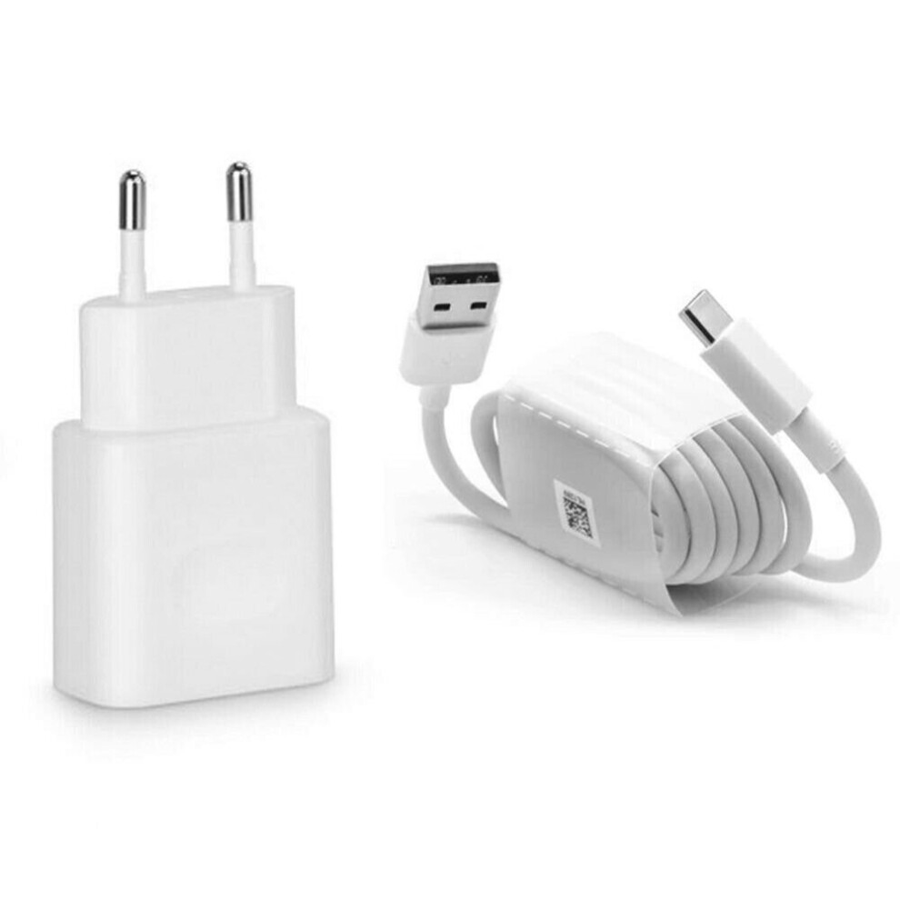 (Adapter & Cable) Genuine Huawei 2 Pin 2 Amp Mains Fast Charger HW-050200E00 And USB Type-C Data Cable HL-1289