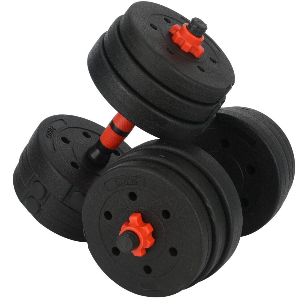 20KG ADJUSTABLE FITNESS DUMBBELLS WEIGHTS IRON BARBELL DUMBBELL