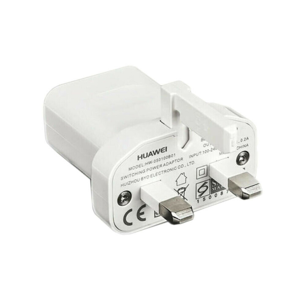 (Adapter Only) Genuine Huawei 3 Pin Mains Charger HW-050200B01 And USB Type-C Data Cable HL-1289