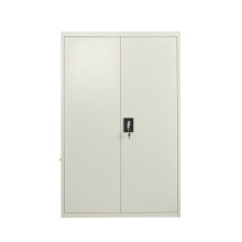 Grey Steel Office Storage Cupboard 2 Door 140cm Lockable Bookcase Filing Cabinet
