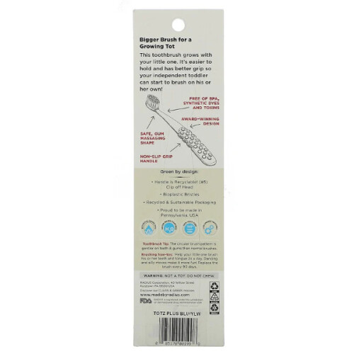 RADIUS, Totz Plus, 3 Years+, Extra Soft, Blue Yellow, 1 Toothbrush 2