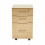(Beech) 3-Drawer Under Desk Mobile Pedestal Lateral Filing Cabinet Storage Unit 1