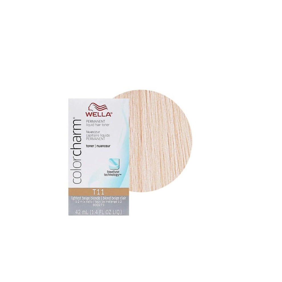 Wella (T11 Only) Color Charm Toner T11 Lightest Beige Blonde & Developer - 42Ml
