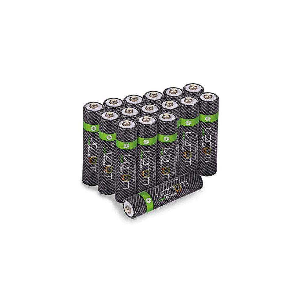 Venom Power Recharge - 800mAh Nimh Rechargeable AAA Batteries (Pack of 16)