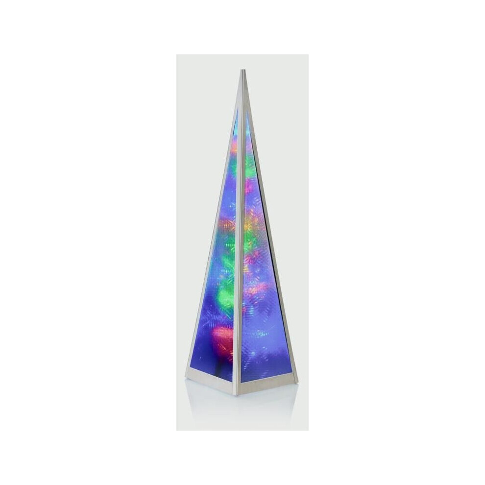 Premier Holographic Pyramid Frame 45Cm Multi Coloured [Lv192140m] Silver