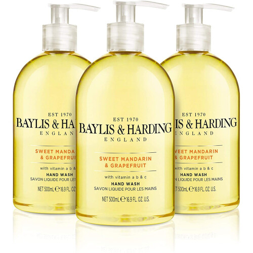 Baylis & Harding Baylis Harding Sweet Mandarin and Grapefruit Hand Wash, 500 ml, Pack 3