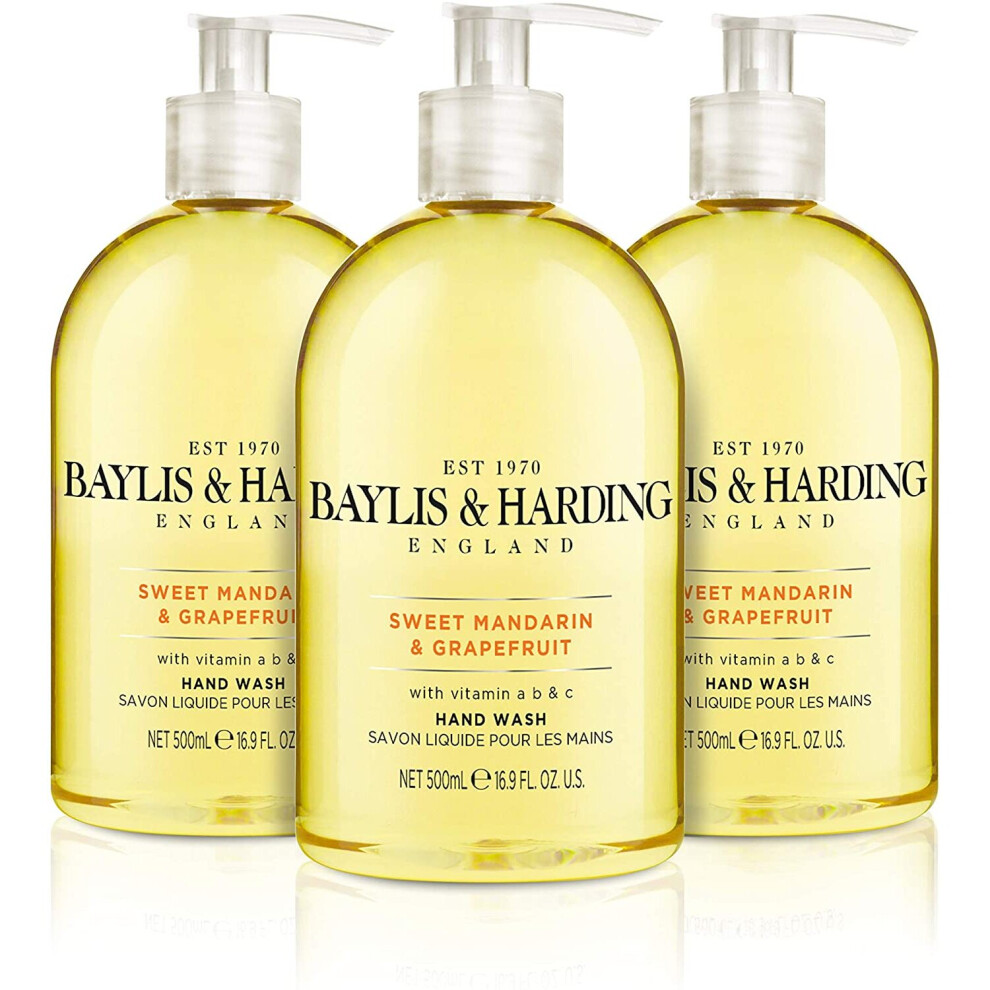 Baylis Harding Sweet Mandarin and Grapefruit Hand Wash, 500 ml, Pack 3