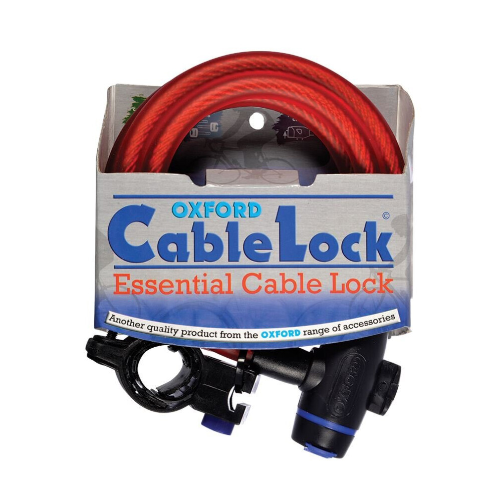Oxford Cable Lock 12Mm X 1800Mm Red 5030009002496