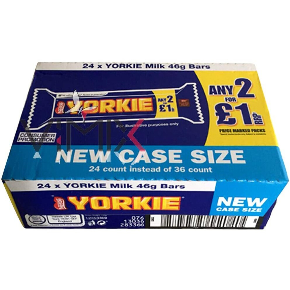 Full Box of Nestle YORKIE Milk Chocolate 24 x 46 g (New CASE Size)