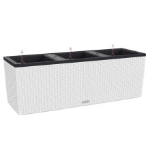 (White, H34 L100 W32) LECHUZA TRIO Cottage Trough Poly Resin Self-watering Planter