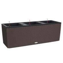 (Mocha, H34 L100 W32) LECHUZA TRIO Cottage Trough Poly Resin Self-watering Planter