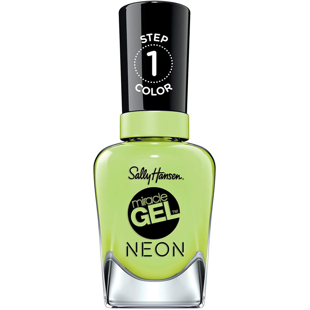 Sally Hansen miracle gel neon nail varnish 052 Electri lime