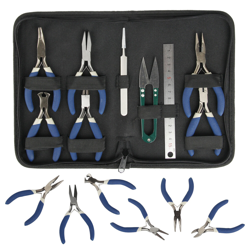 9pcs Jewellery Handmade Findings Beads Mini Pliers Tools Kit