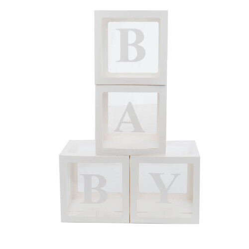 4pc Transparent Baby Shower Balloon Decoration Boxes