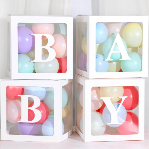 4pc Transparent Baby Shower Balloon Decoration Boxes 1