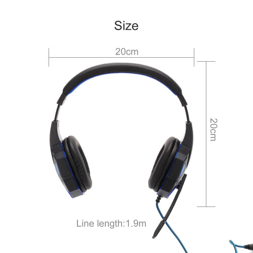 3.5mm Gaming Headset USB Wired LED Stereo with Mic For PC 2