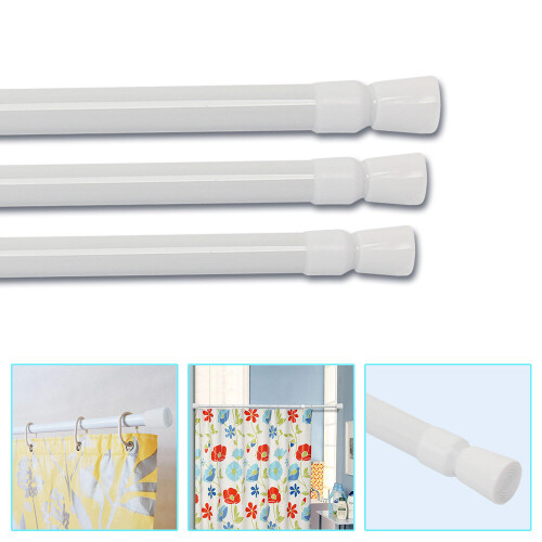 190CM Spring Loaded Curtain Rail Extendable Voile Tension Pole on OnBuy