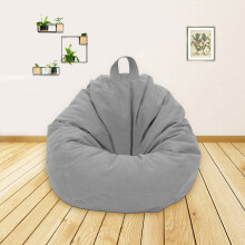 (Light grey) Adults Kids Large Bean Bag Sofa Cover Indoor Lazy Lounger