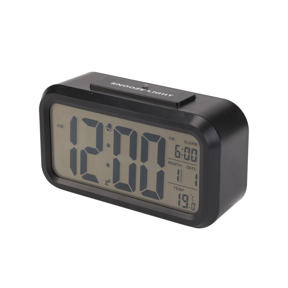 (Black) Digital Alarm Clock LCD Alarm Clock