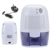 500ML Electric Dehumidifier - Compact, Quiet, LED Display, 23W, 100-240V, Removes 250ml/Day for Small Rooms (Bathroom/Kitchen/Garage)