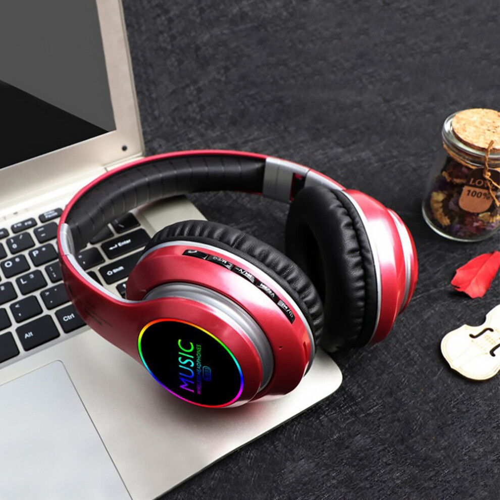 (Red) Bluetooth Wireless Headphones Over Ear Red 613310323587
