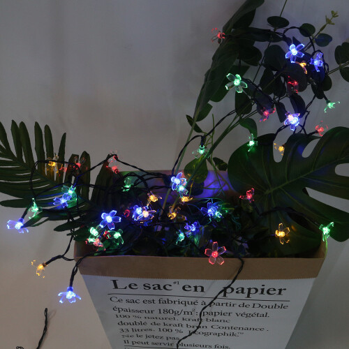 (Colorful) Flower Fairy Garden String 50LED Solar 2