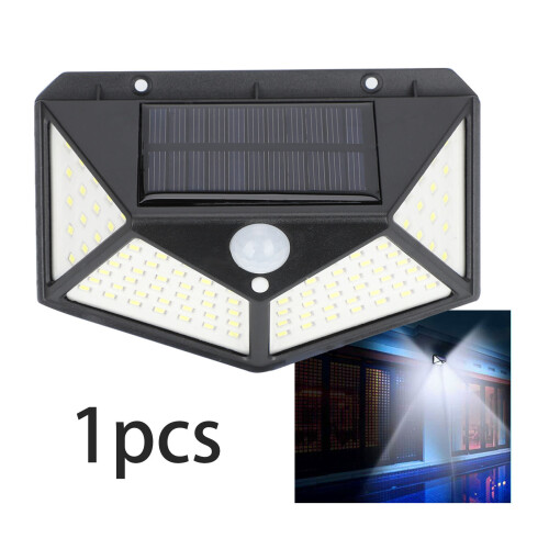 100 LED Solar Powered PIR Motion Sensor Wall Lights Outdoor Garden