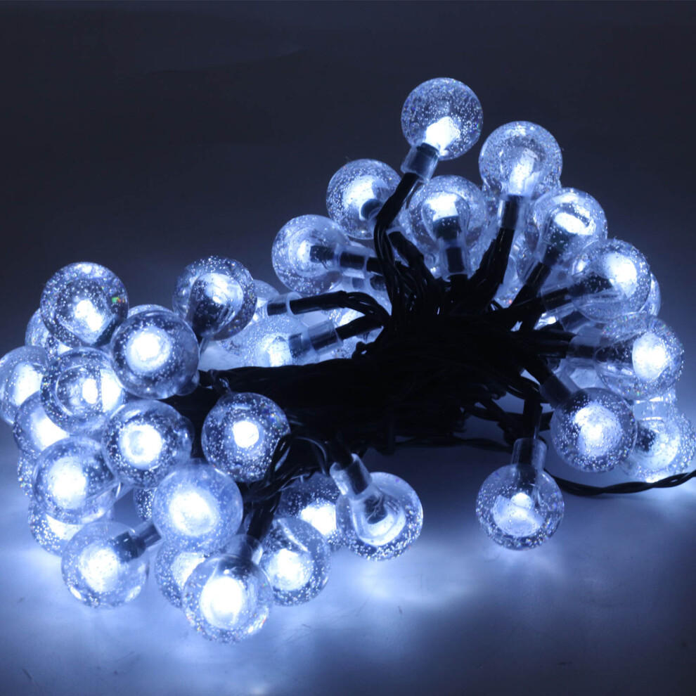 (White) 50 LED Solar-Powered Garden Lights