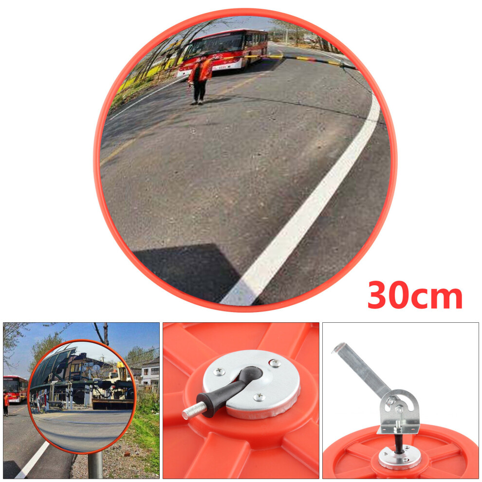 30cm Wide Angle Security Curved Convex Road Mirror Traffic Driveway