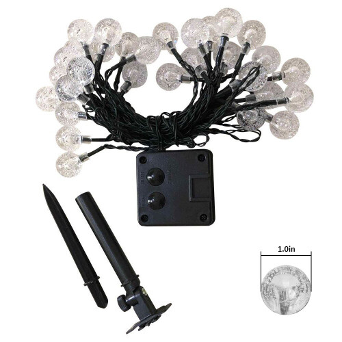 (White) 50 LED Solar-Powered Garden Lights 1