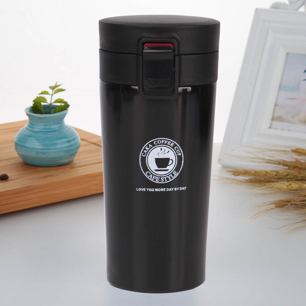 (Black) Insulated Travel Coffee Mug Cup Thermal 