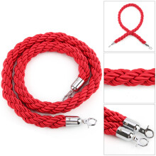 (Red) 1.5m Queue Rope Barrier Hemp Rope Exhibition