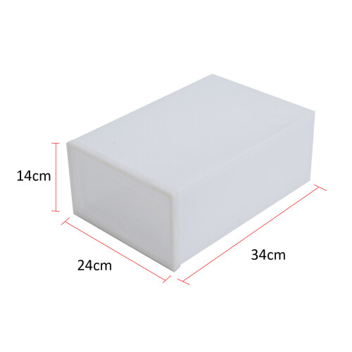 (White) Shoe Storage Boxes Drawer Stackable Foldable 1