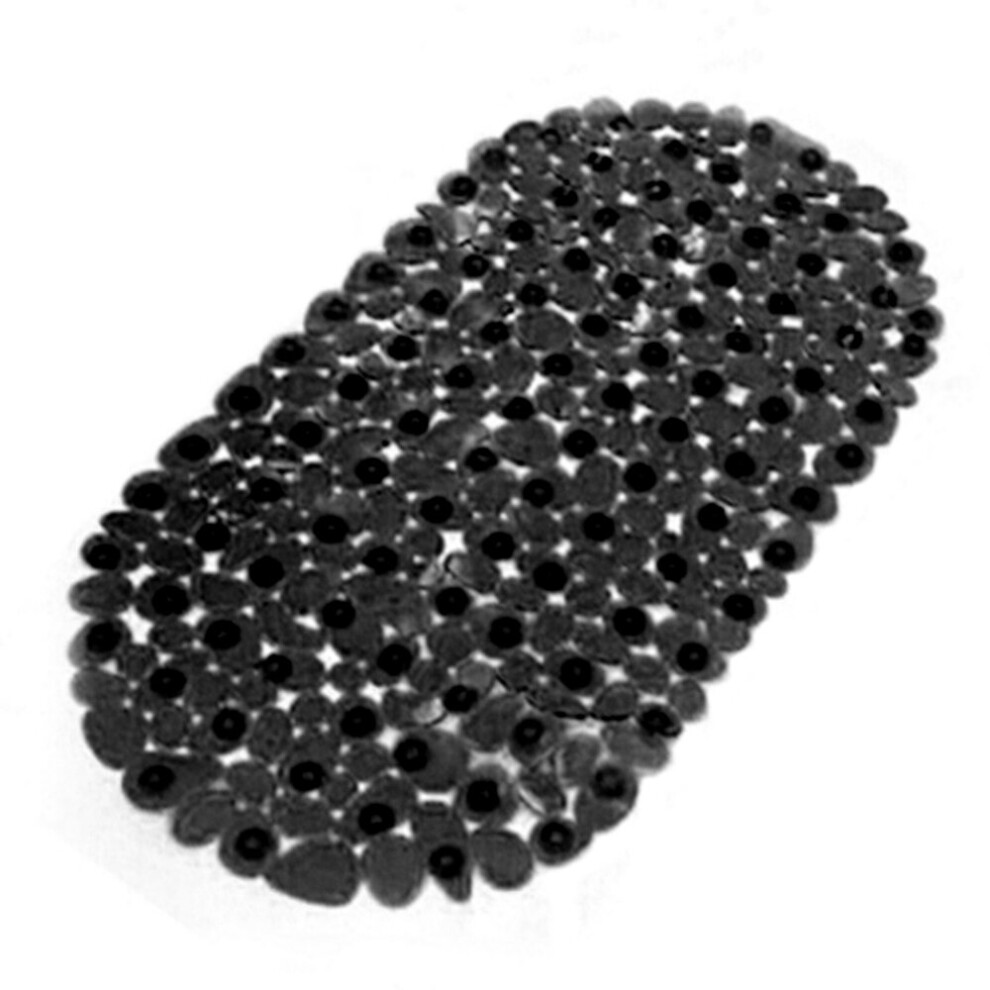(Black) Large Strong Suction Non Slip Bath Shower Mat Black