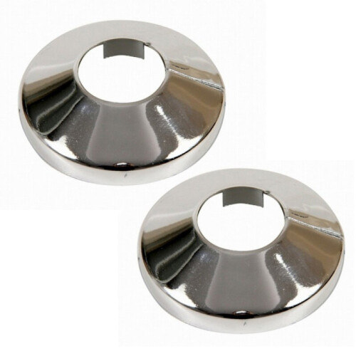 2pcs 2 x Chrome PVC Radiator 28mm Pipe Cover Collar Rose
