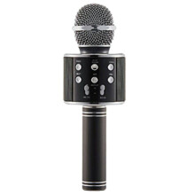 (Black) Karaoke Microphone Speaker Wireless Bluetooth Handheld Stereo Mic